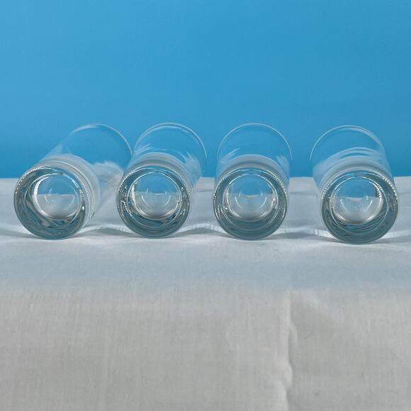 Heavy Base Tall Shot Glass Shooter Set of Four Clear Cylindrical Shot Glasses - Picture 3 of 7